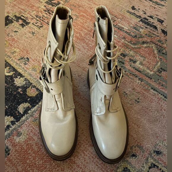 NWOT A.S 98 Faust Combat Ankle Boot Bone Color - Picture 6 of 8
